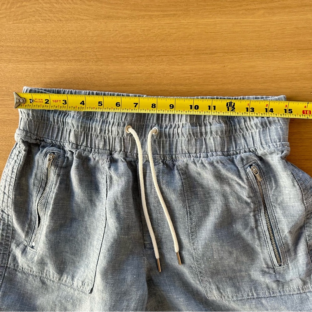 Athleta Women's Blue 100% Linen Cabo Jogger Pants Size 8 Athleisure Tapered - Picture 11 of 13